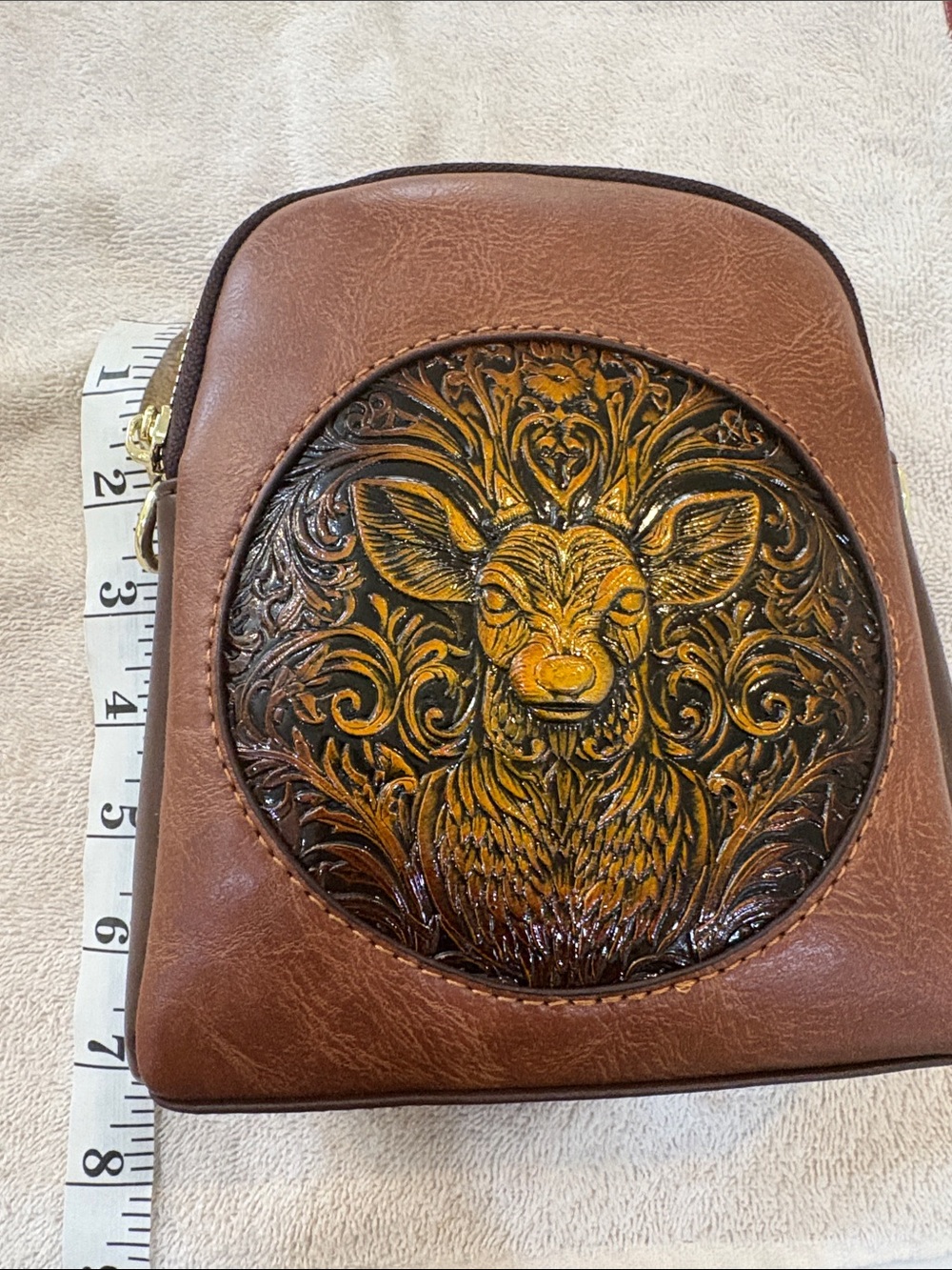 Faux leather Purse - Brown & Tan,brand new never used